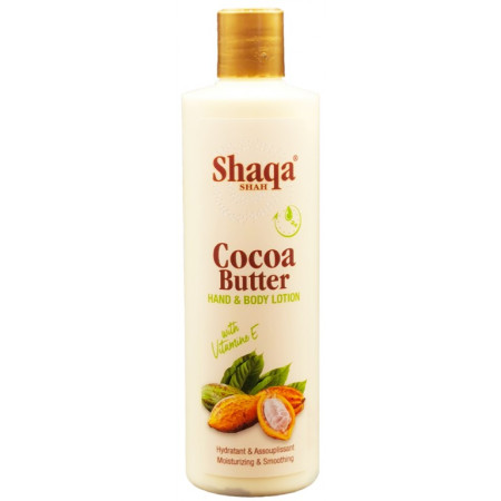 Shaqa Shah Lotion au Beurre de Cacao pour les Mains et le Corps - 16 oz (473 ml)