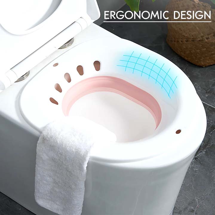 Siège de toilette pliable avec bain de vapeur bidet antidérapant violet - Vue 3