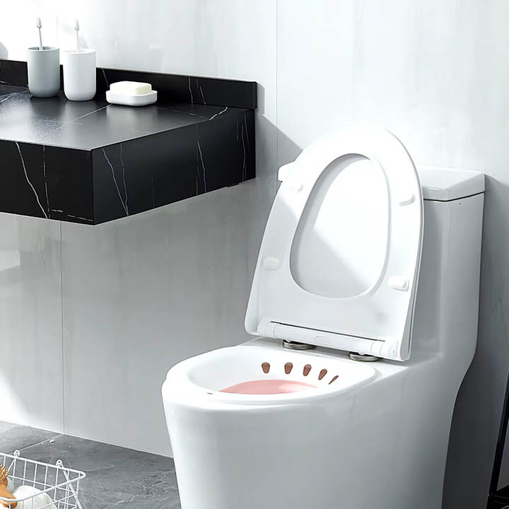 Siège de toilette pliable avec bain de vapeur bidet antidérapant violet - Vue 4